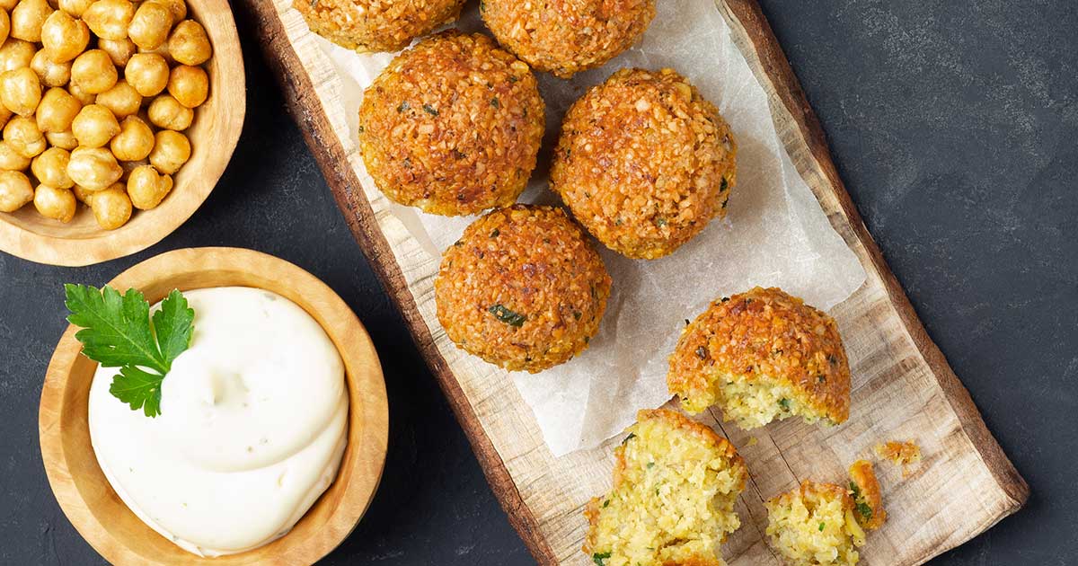 Hemp Falafel Balls with Lemon Tahini Dressing