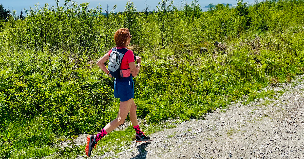 woman running outside