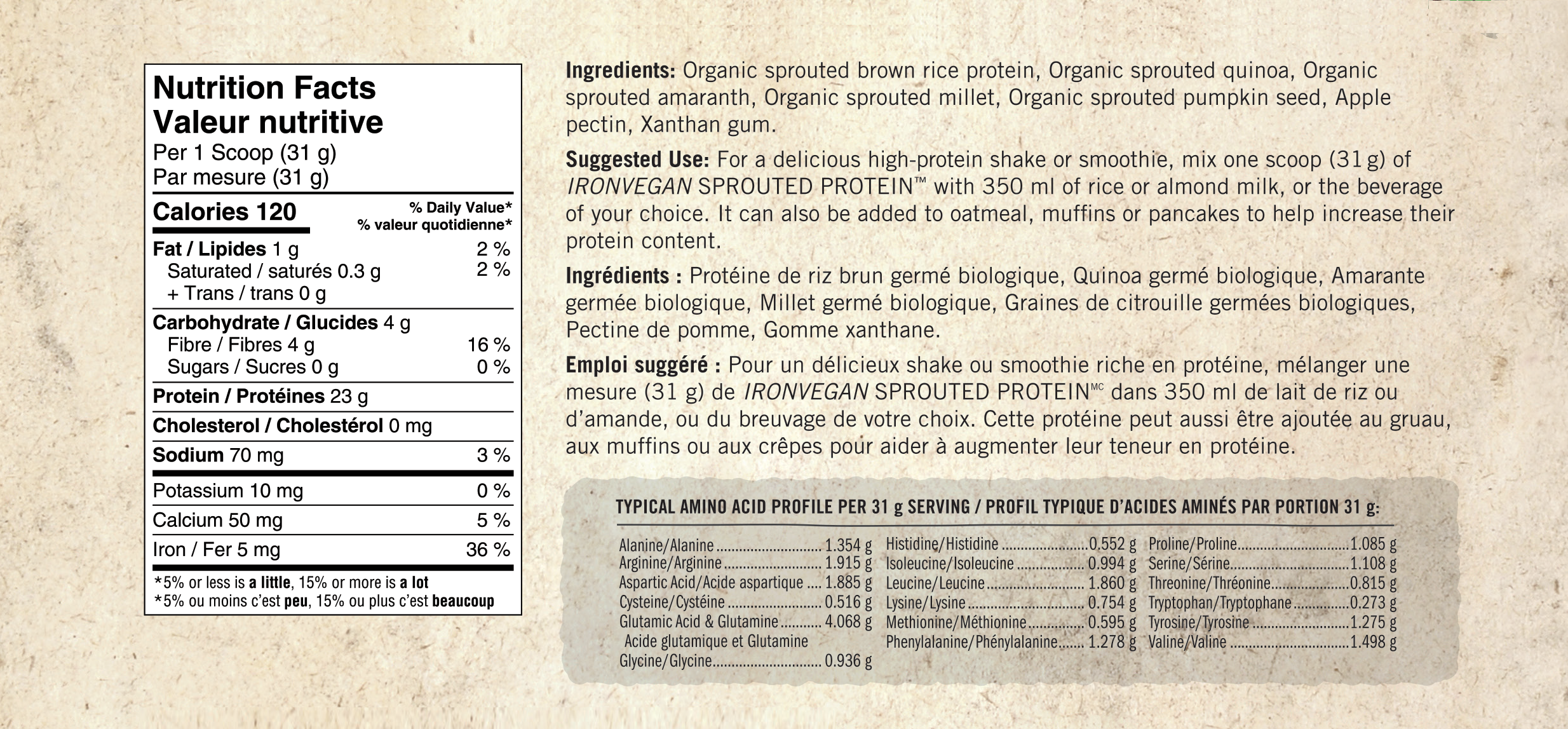 IV9003 Sprouted Protein Unflavoured 500 g Label
