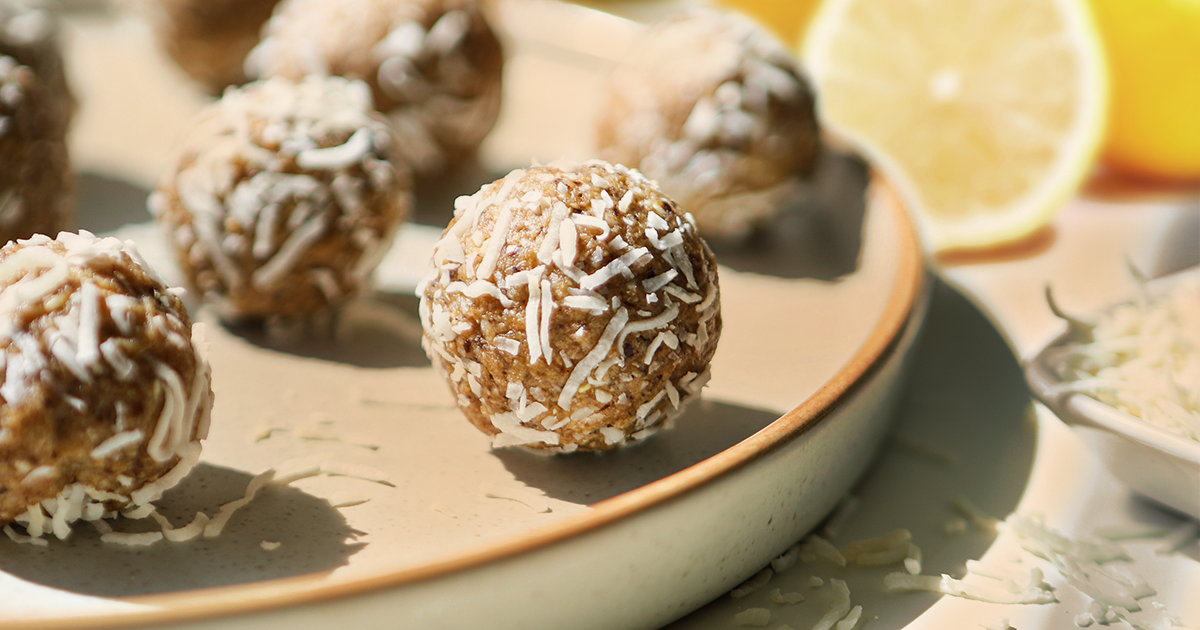 lemon coconut protein bites