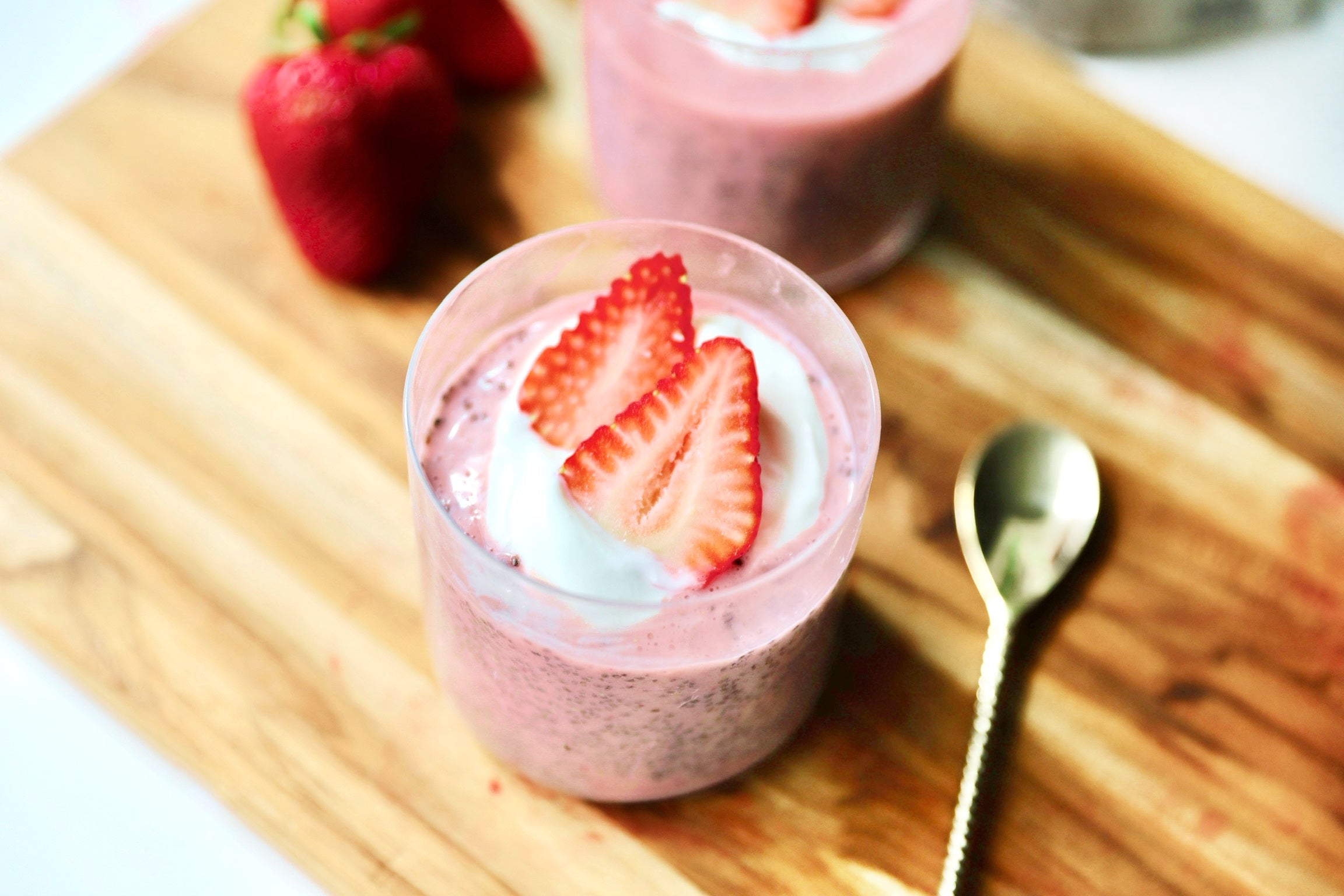 Strawberries and Cream Chia Pudding – Iron Vegan