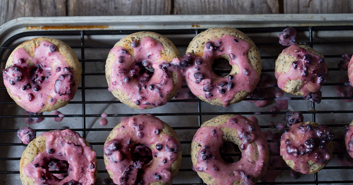 White Chocolate Blackberry Glazed Donuts