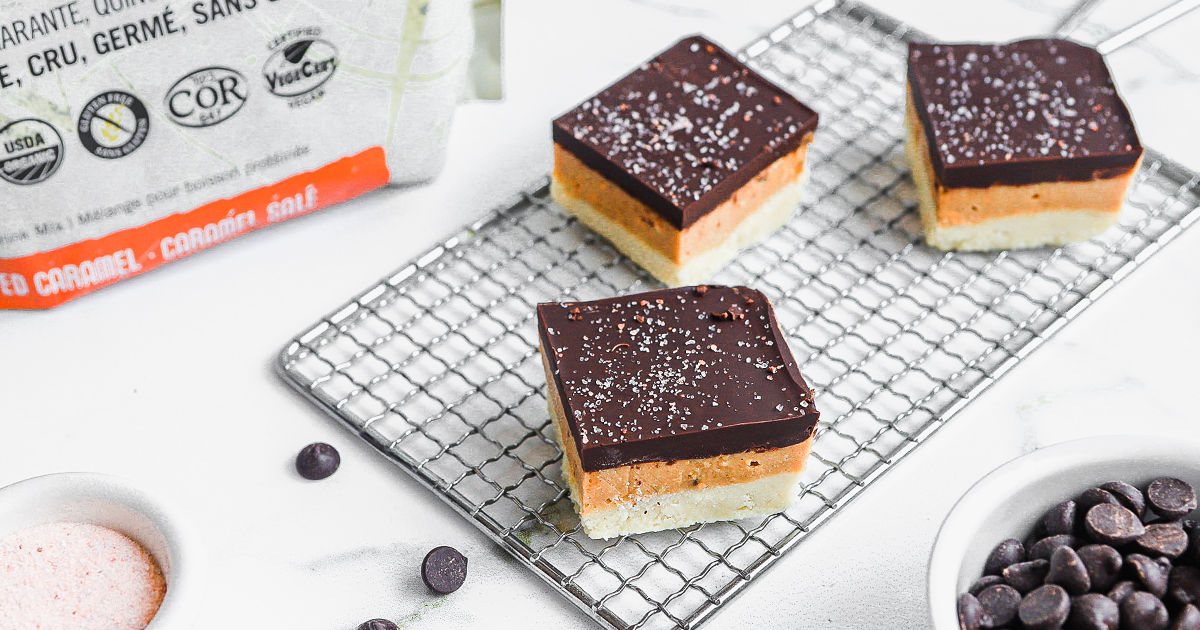 Vegan Salted Caramel Millionaire Bars