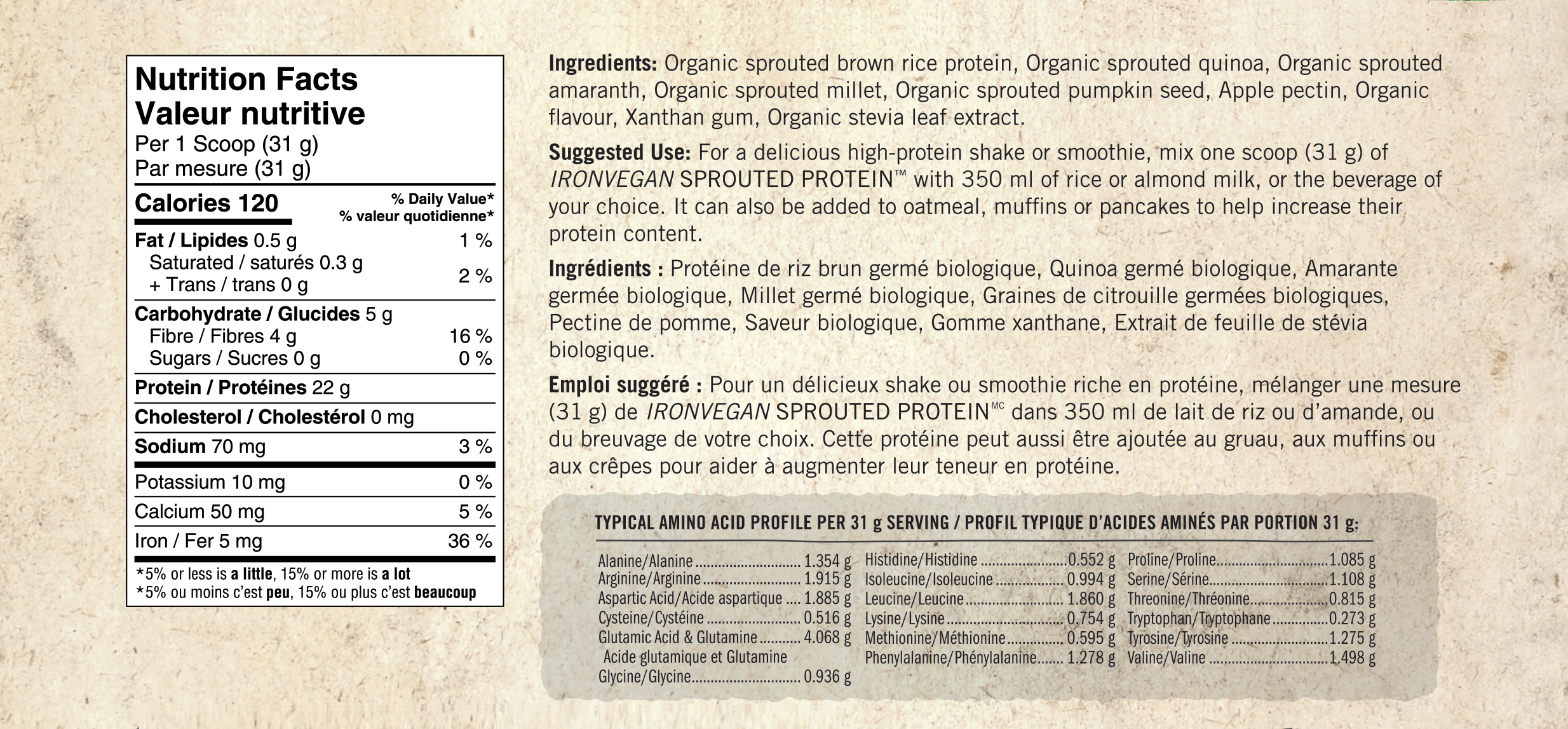 IV9002 Sprouted Protein Vanilla 500 g Label